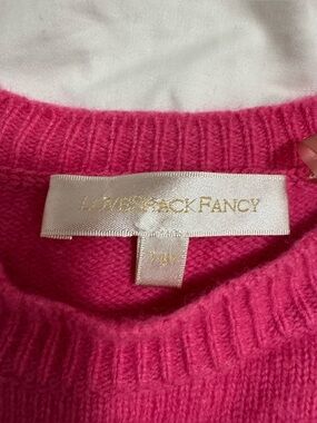 Love Shack Fancy Fuchsia Puff-Sleeve Girls Crewneck Sweater